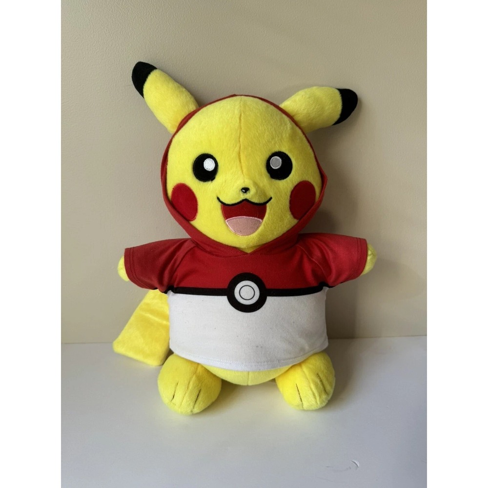 Build-A-Bear Pokémon Pikachu Plush w/ Poké Ball‎ Hoodie Shirt BAB
